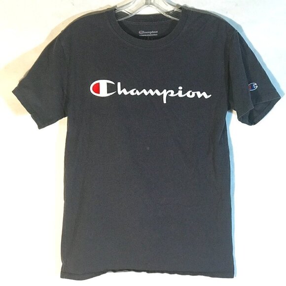 Vintage Champion Blue Workout Short Sleeve Tee T Shirt Mens Small - Picture 1 of 7